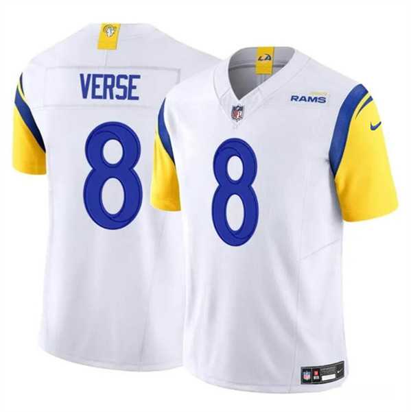 Men & Women & Youth Los Angeles Rams #8 Jared Verse White 2024 Draft F.U.S.E. Vapor Untouchable Stitched Jersey